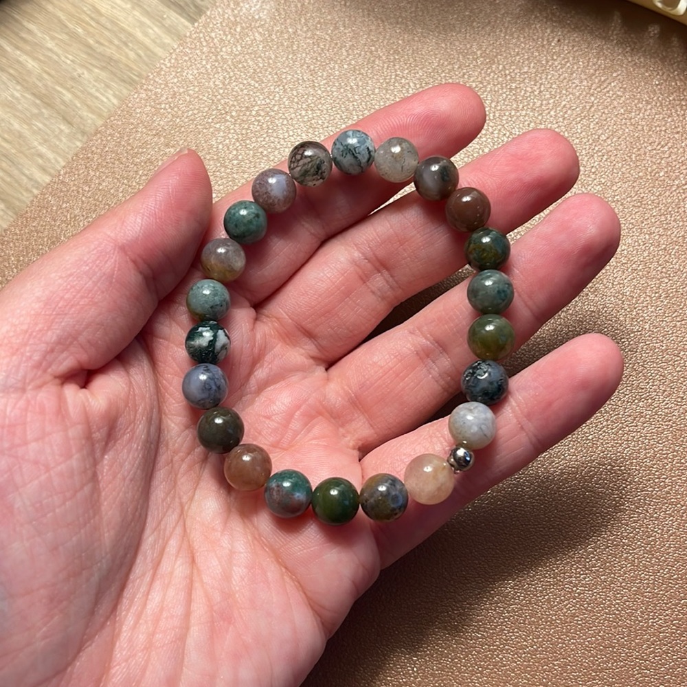 Beautiful India Agate 8mm Crystal Bracelet✨